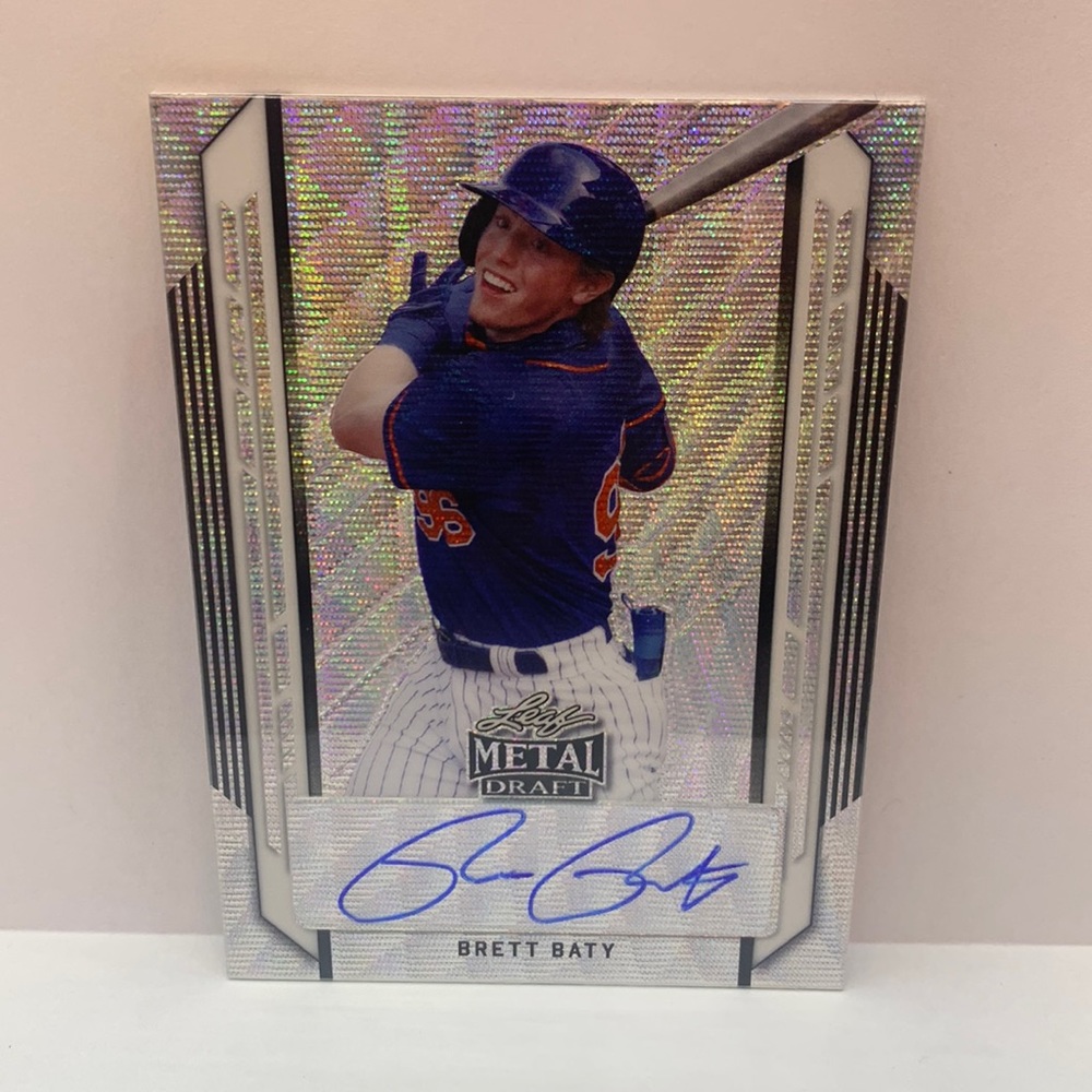 2021 Leaf Metal Draft Base Auto Silver Brett Baty Mets #BA-BB1 (MISC7)